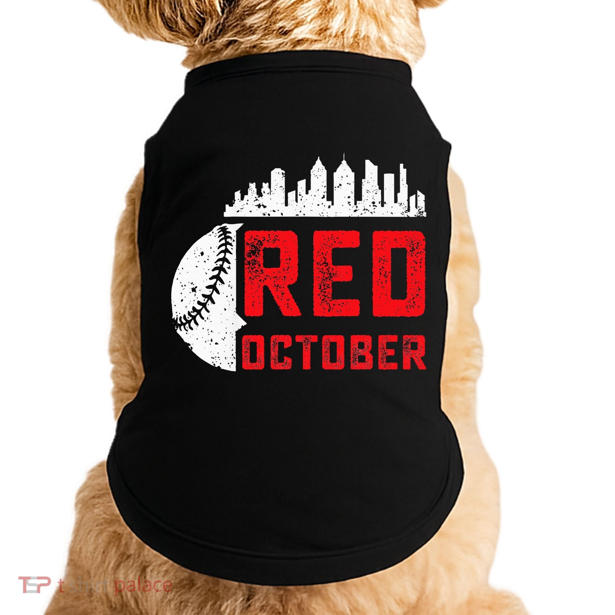 Red October Philly Philadelphia Baseball Retro Skyline Doggie Tank