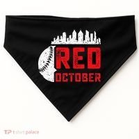 Red October Philly Philadelphia Baseball Retro Skyline USA-Made Doggie Bandana thumb 0