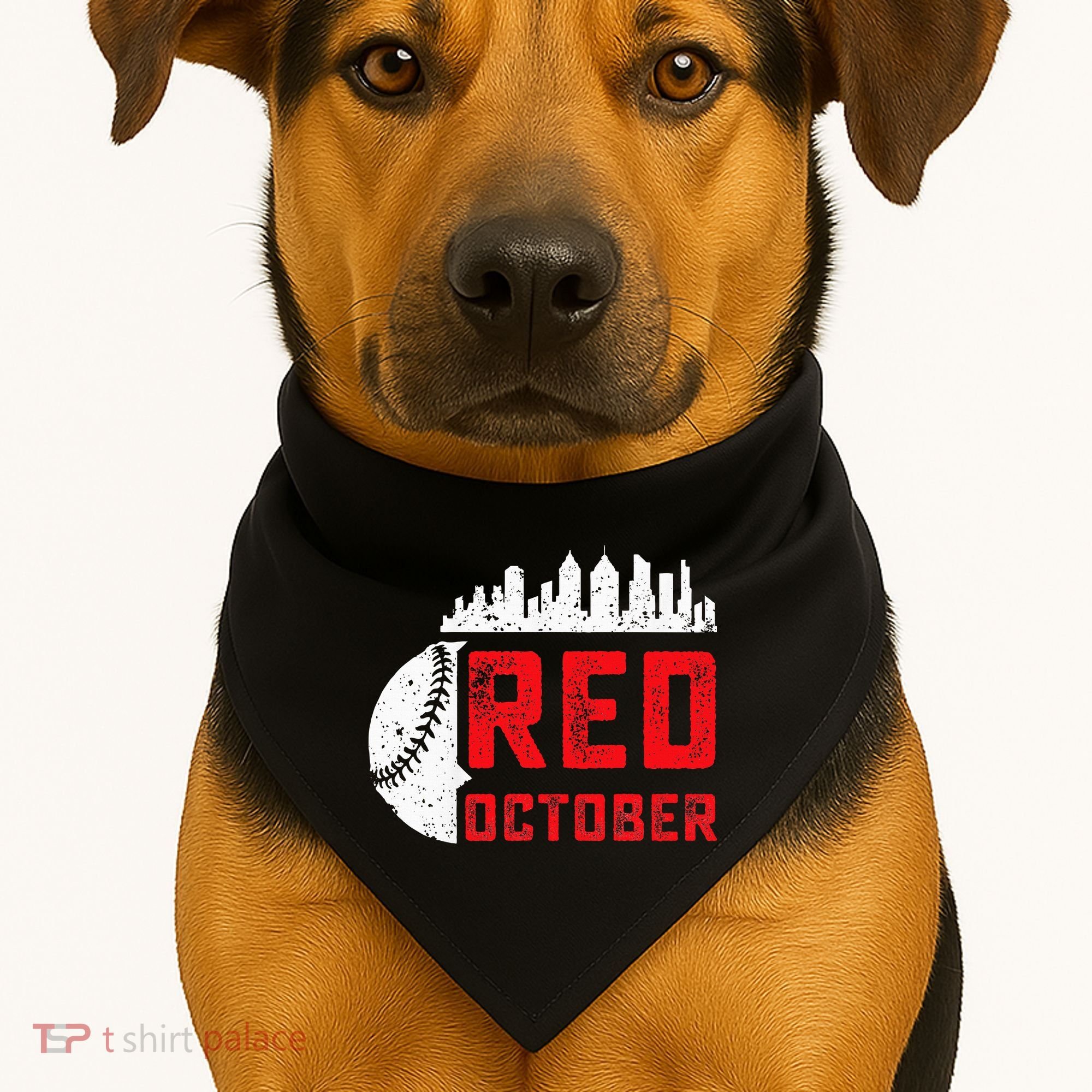 Red October Philly Philadelphia Baseball Retro Skyline USA-Made Doggie Bandana