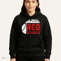 Red October Philly Philadelphia Baseball Retro Skyline Hoodie thumb 5