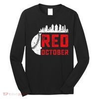 Red October Philly Philadelphia Baseball Retro Skyline Long Sleeve Shirt thumb 0