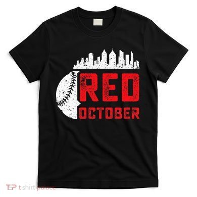 Red October Philly Philadelphia Baseball Retro Skyline T-Shirt