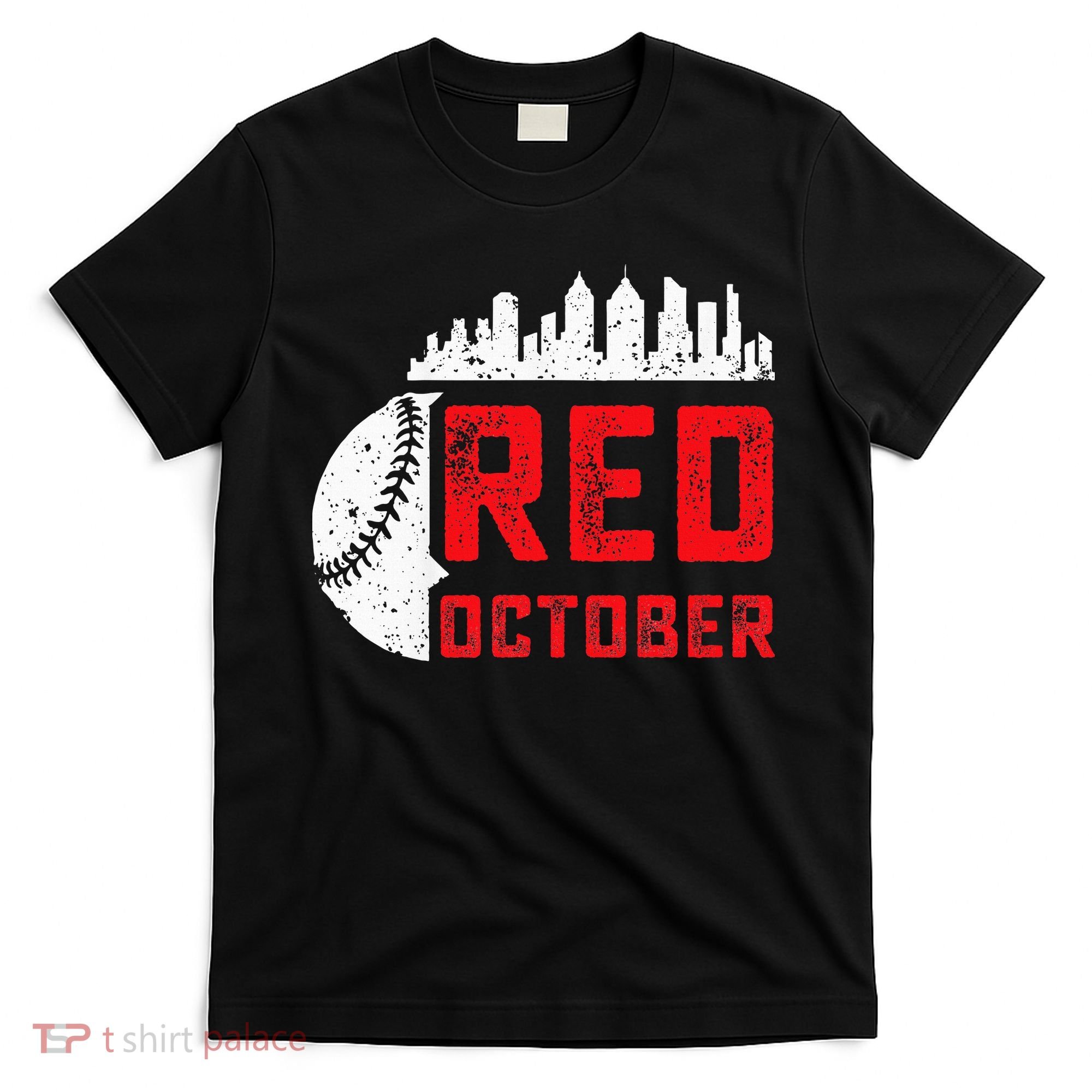 Red October Philly Philadelphia Baseball Retro Skyline T-Shirt