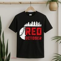 Red October Philly Philadelphia Baseball Retro Skyline T-Shirt thumb 2