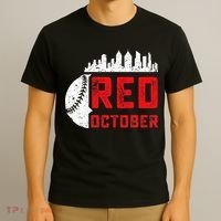 Red October Philly Philadelphia Baseball Retro Skyline T-Shirt thumb 3