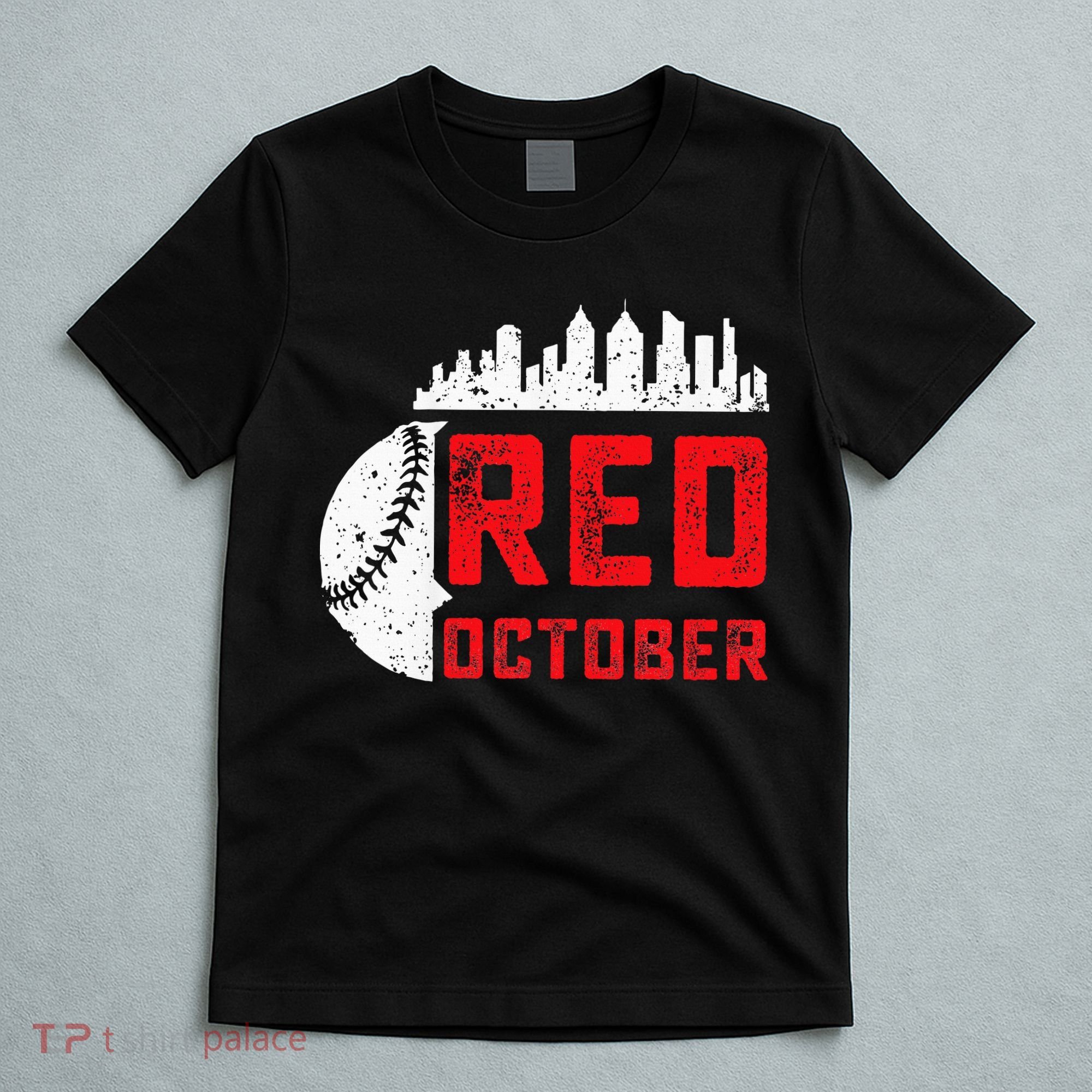 Red October Philly Philadelphia Baseball Retro Skyline T-Shirt