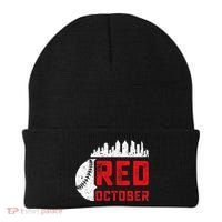Red October Philly Philadelphia Baseball Retro Skyline Beanie thumb 0