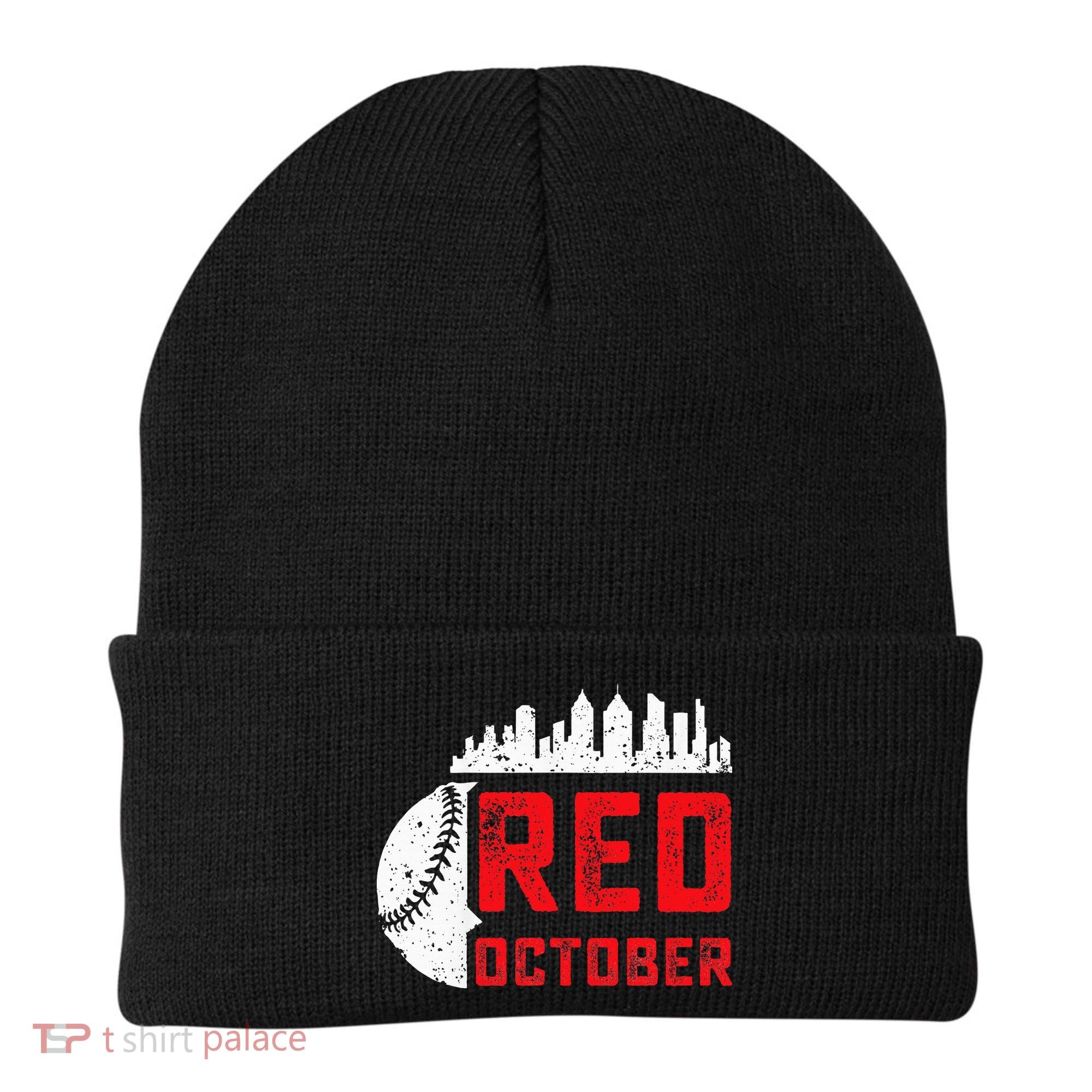Red October Philly Philadelphia Baseball Retro Skyline Beanie