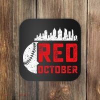 Red October Philly Philadelphia Baseball Retro Skyline Coaster thumb 0