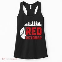 Red October Philly Philadelphia Baseball Retro Skyline Women's Tank Top thumb 0