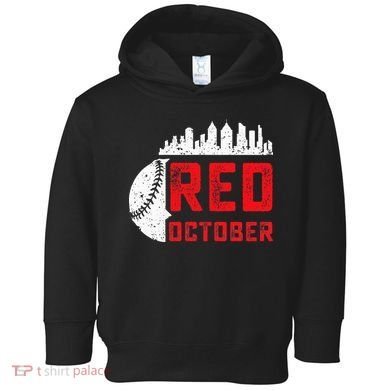 Red October Philly Philadelphia Baseball Retro Skyline Toddler Hoodie