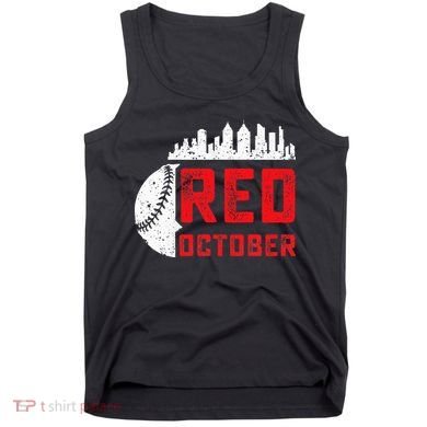 Red October Philly Philadelphia Baseball Retro Skyline Tank Top