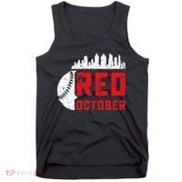 Red October Philly Philadelphia Baseball Retro Skyline Tank Top thumb 0