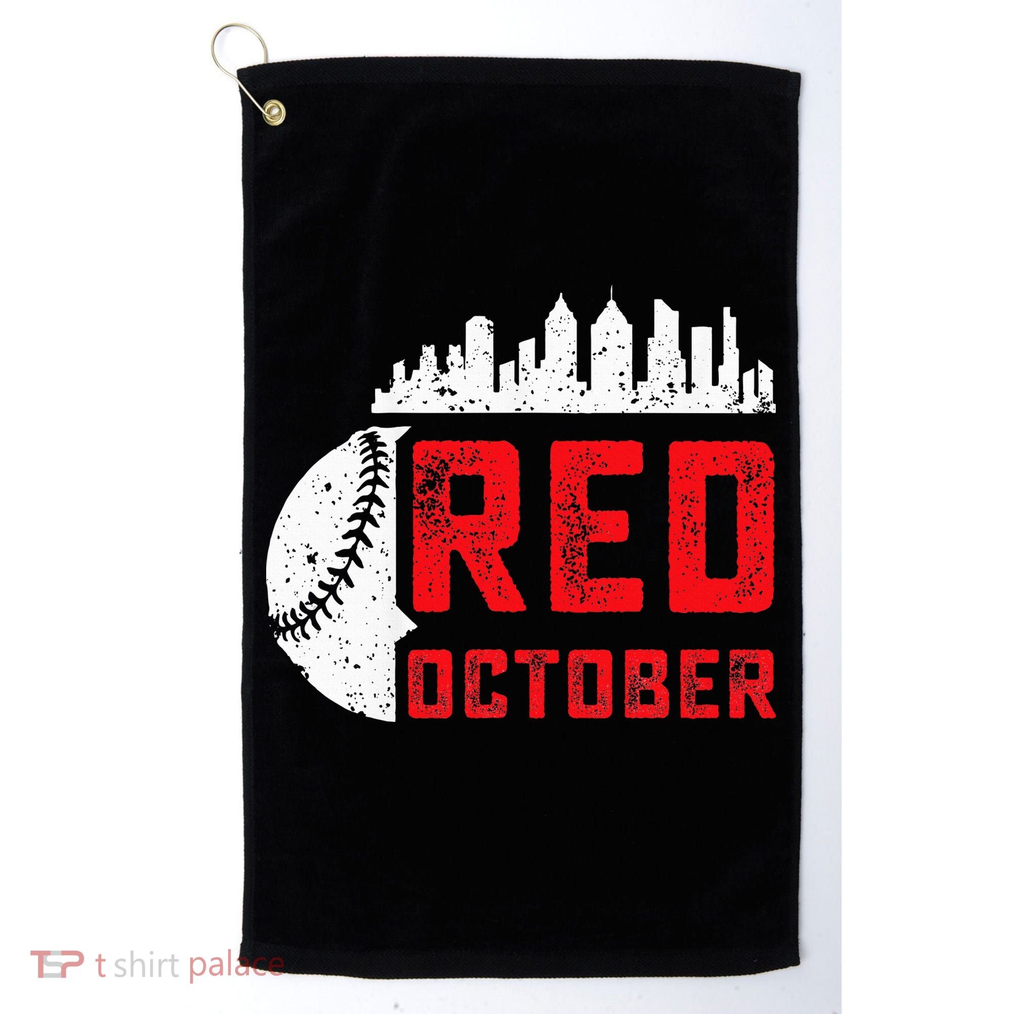Red October Philly Philadelphia Baseball Retro Skyline Golf Towel