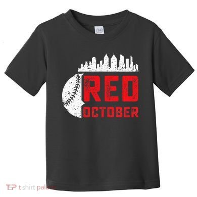 Red October Philly Philadelphia Baseball Retro Skyline Toddler T-Shirt