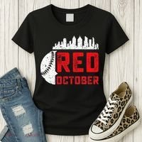 Red October Philly Philadelphia Baseball Retro Skyline Women's T-Shirt thumb 3