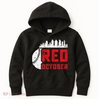 Red October Philly Philadelphia Baseball Retro Skyline Kids Hoodie thumb 0
