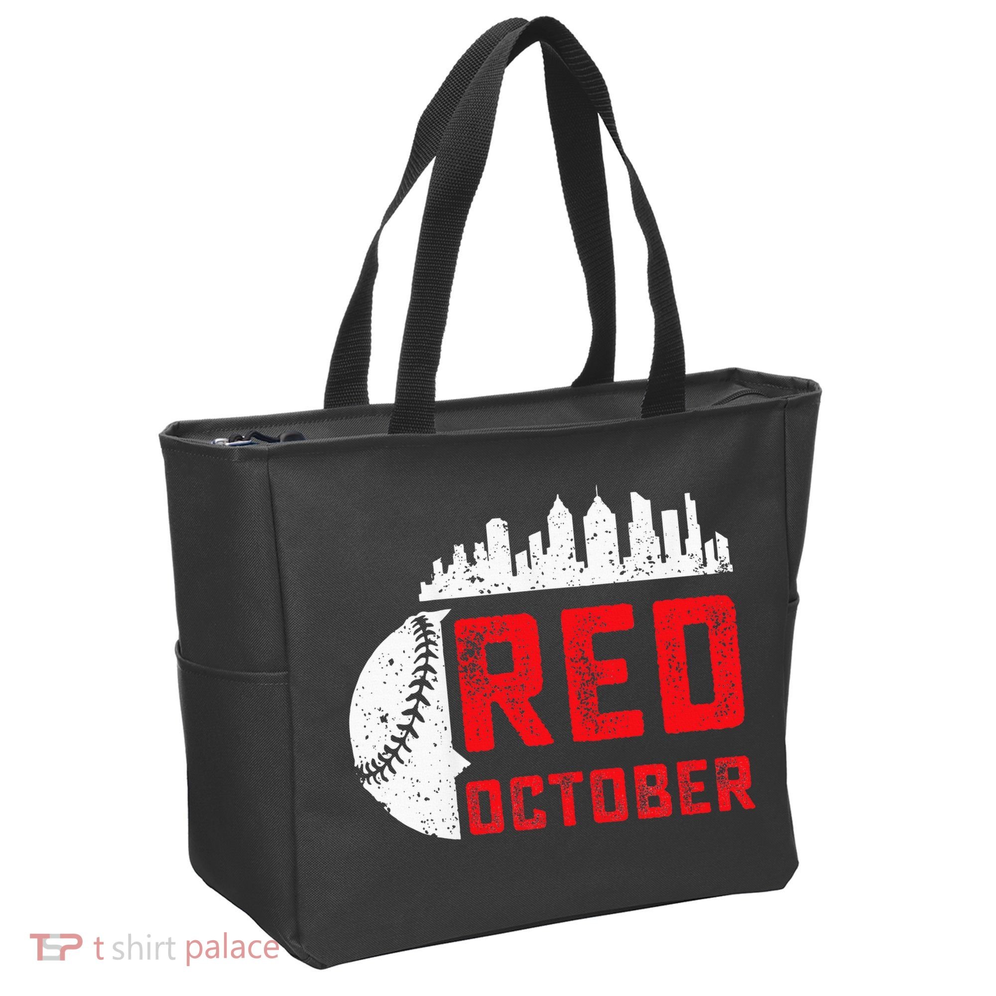Red October Philly Philadelphia Baseball Retro Skyline Tote Bag
