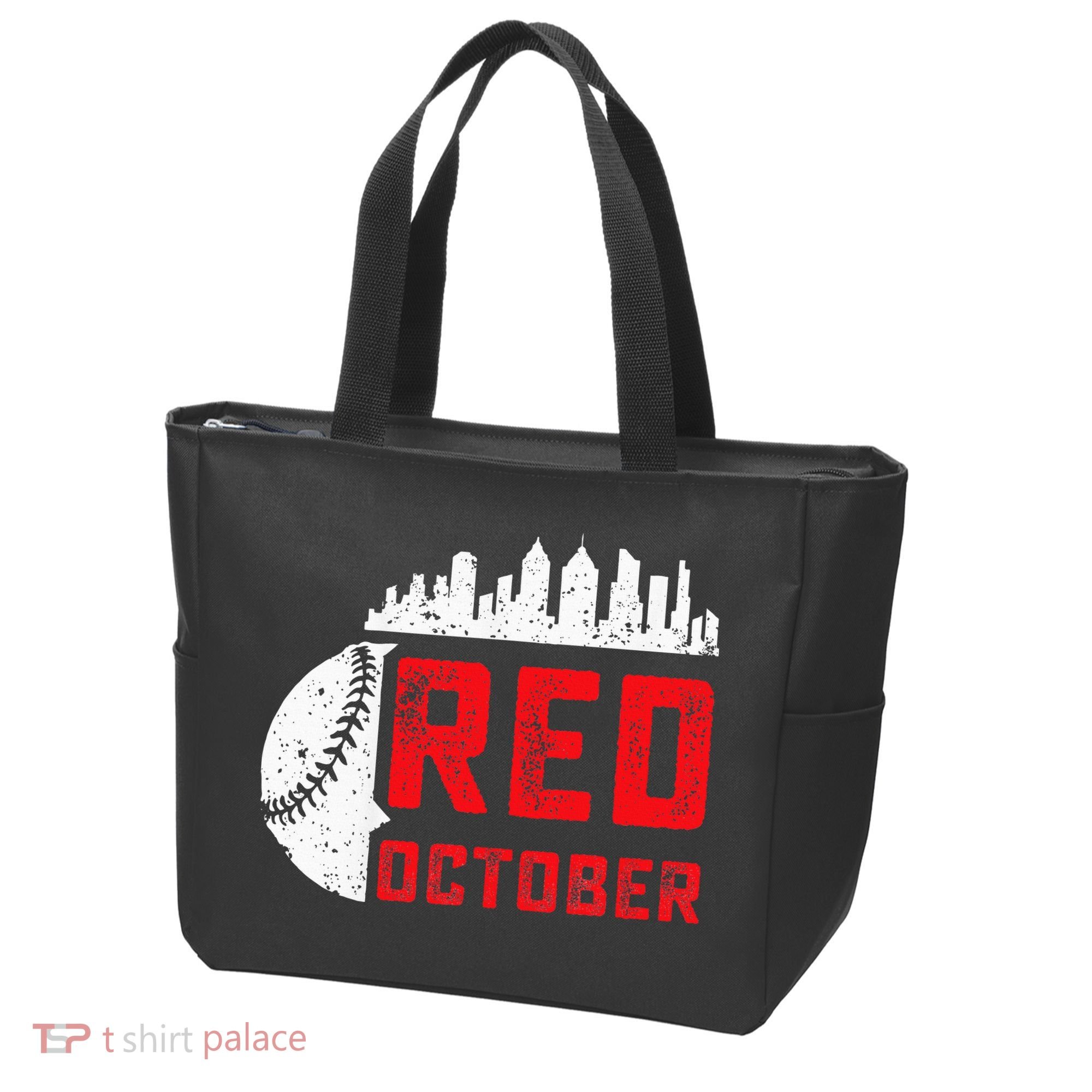 Red October Philly Philadelphia Baseball Retro Skyline Tote Bag