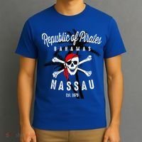 Republic Of Pirates Nassau Bahamas Vintage Summer T-Shirt thumb 3