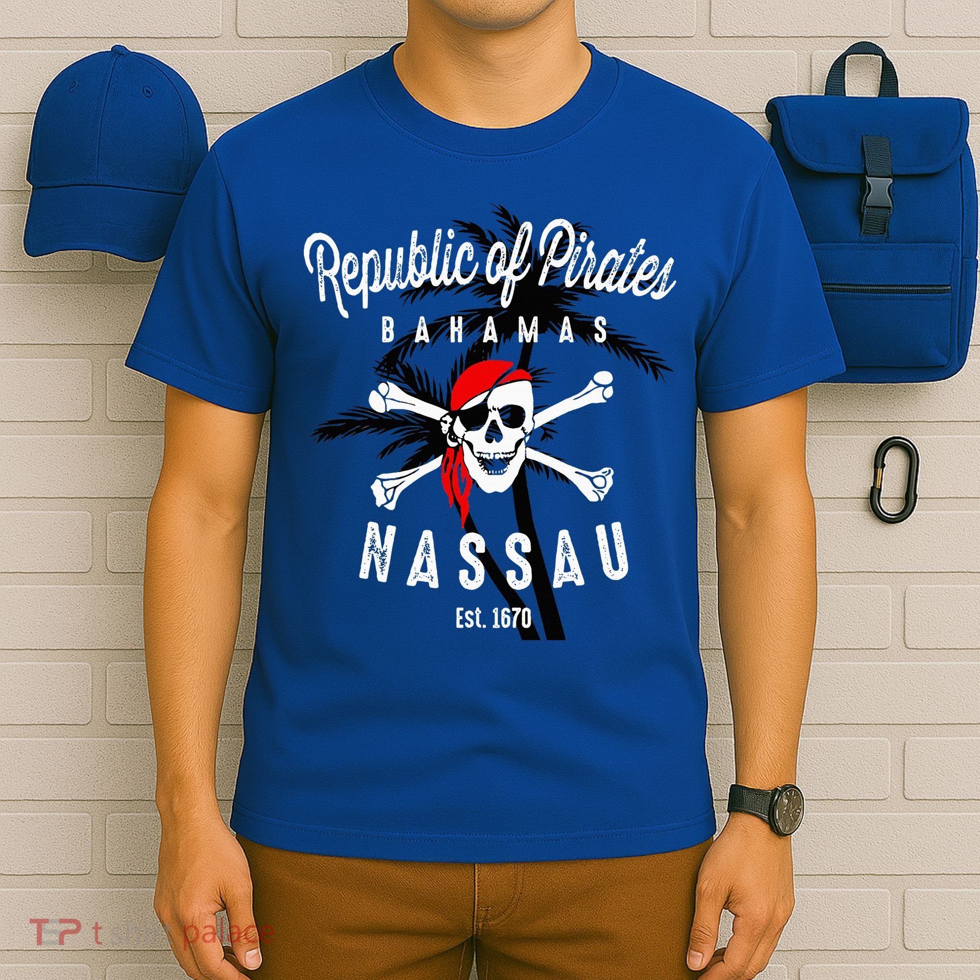 Republic Of Pirates Nassau Bahamas Vintage Summer T-Shirt