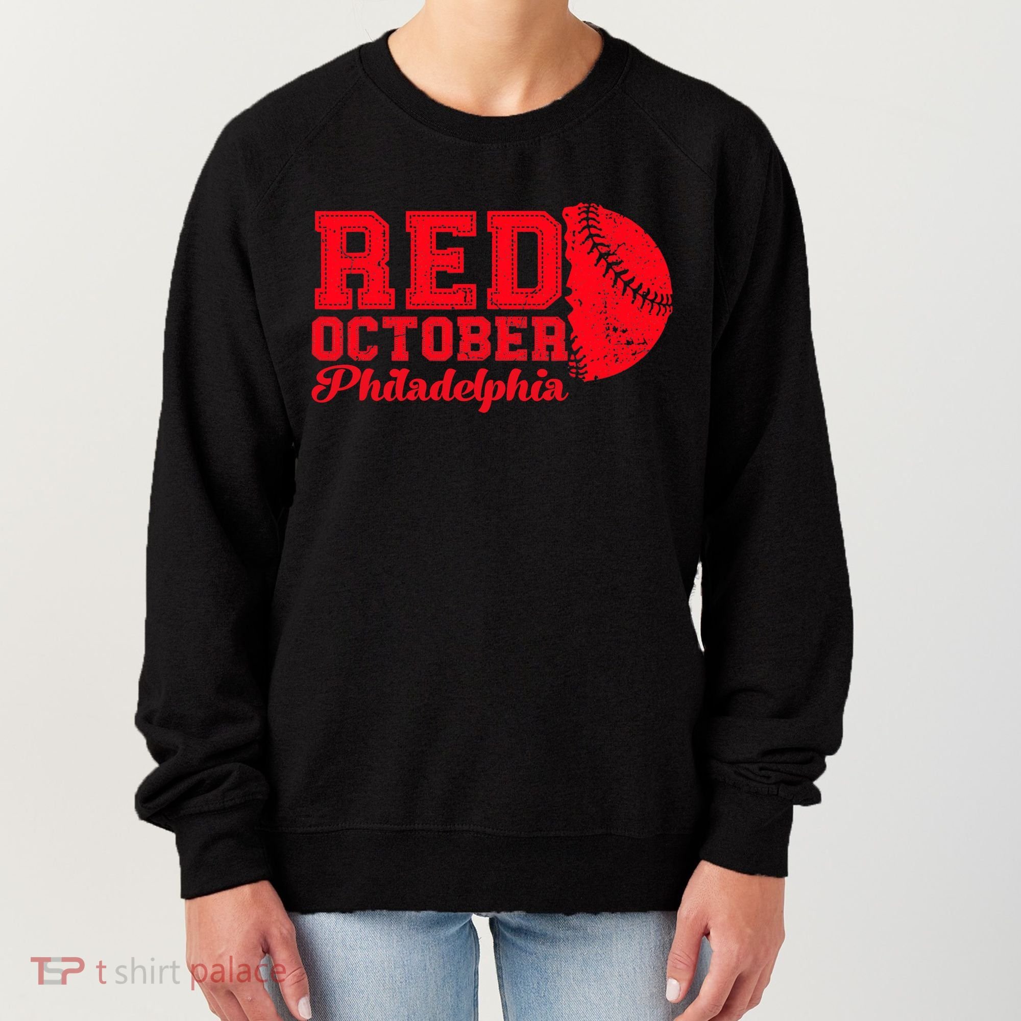 Red October Philadelphia Skyline Retro Philly Cityscap Women's Sweatshirt
