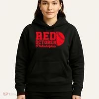 Red October Philadelphia Skyline Retro Philly Cityscap Hoodie thumb 5