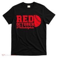 Red October Philadelphia Skyline Retro Philly Cityscap T-Shirt thumb 0