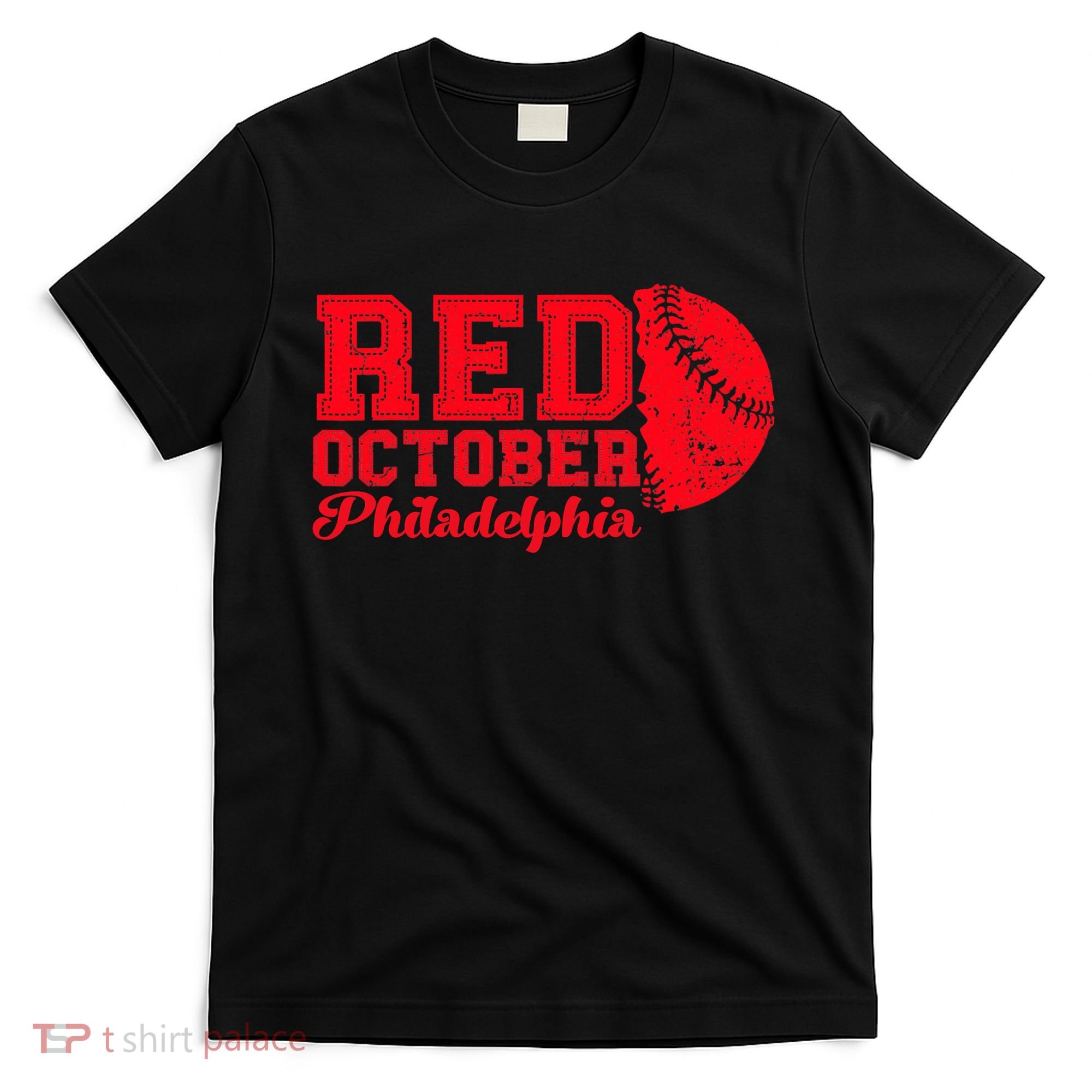 Red October Philadelphia Skyline Retro Philly Cityscap T-Shirt
