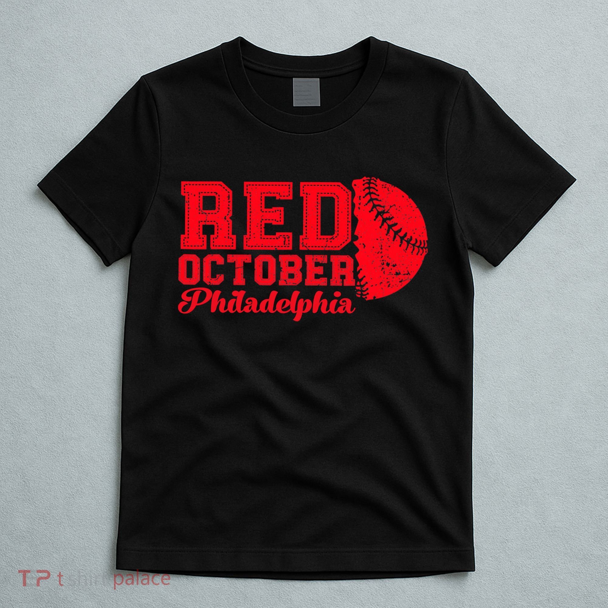 Red October Philadelphia Skyline Retro Philly Cityscap T-Shirt