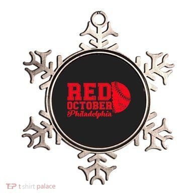 Red October Philadelphia Skyline Retro Philly Cityscap Ornament