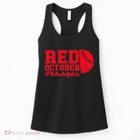 Red October Philadelphia Skyline Retro Philly Cityscap Women's Tank Top thumb 0