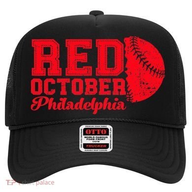 Red October Philadelphia Skyline Retro Philly Cityscap Hat