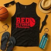 Red October Philadelphia Skyline Retro Philly Cityscap Tank Top thumb 4
