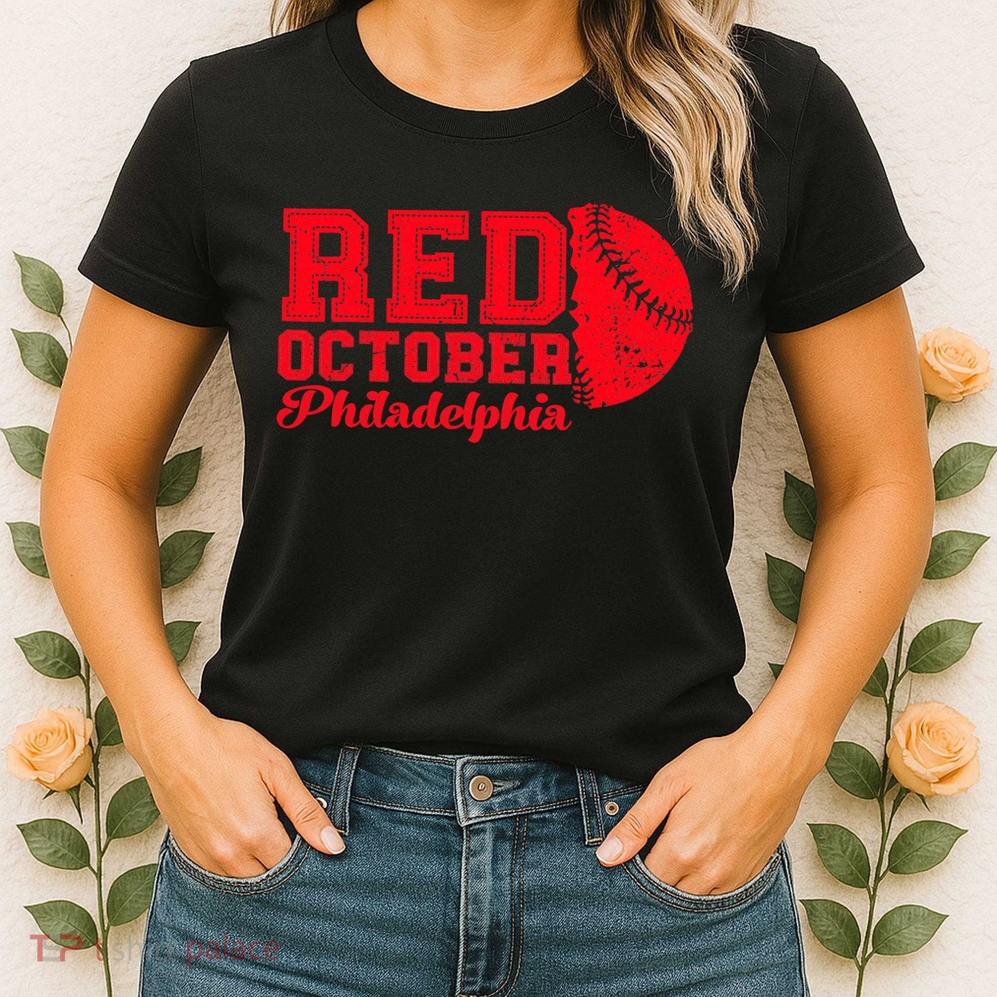 Red October Philadelphia Skyline Retro Philly Cityscap Women's T-Shirt