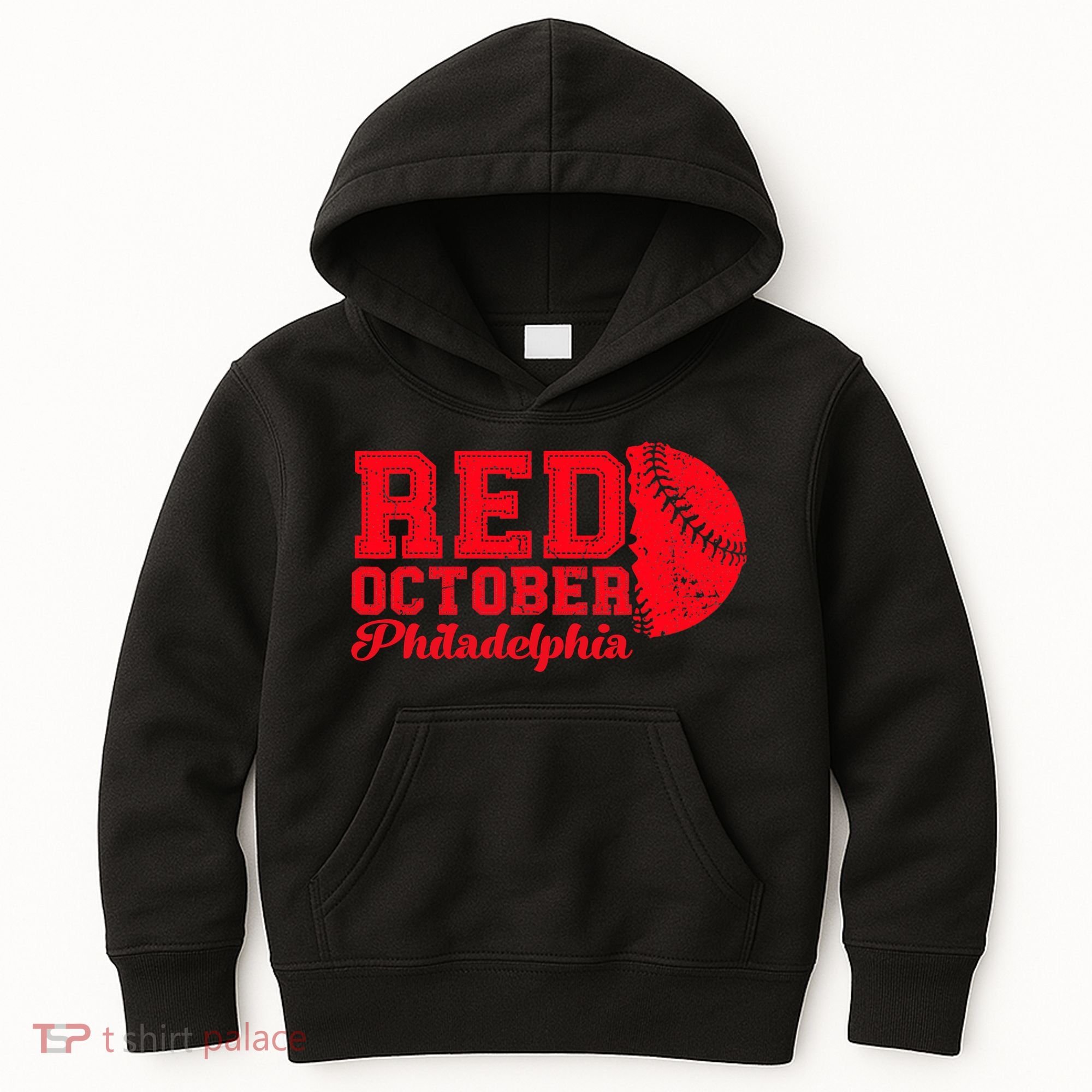Red October Philadelphia Skyline Retro Philly Cityscap Kids Hoodie