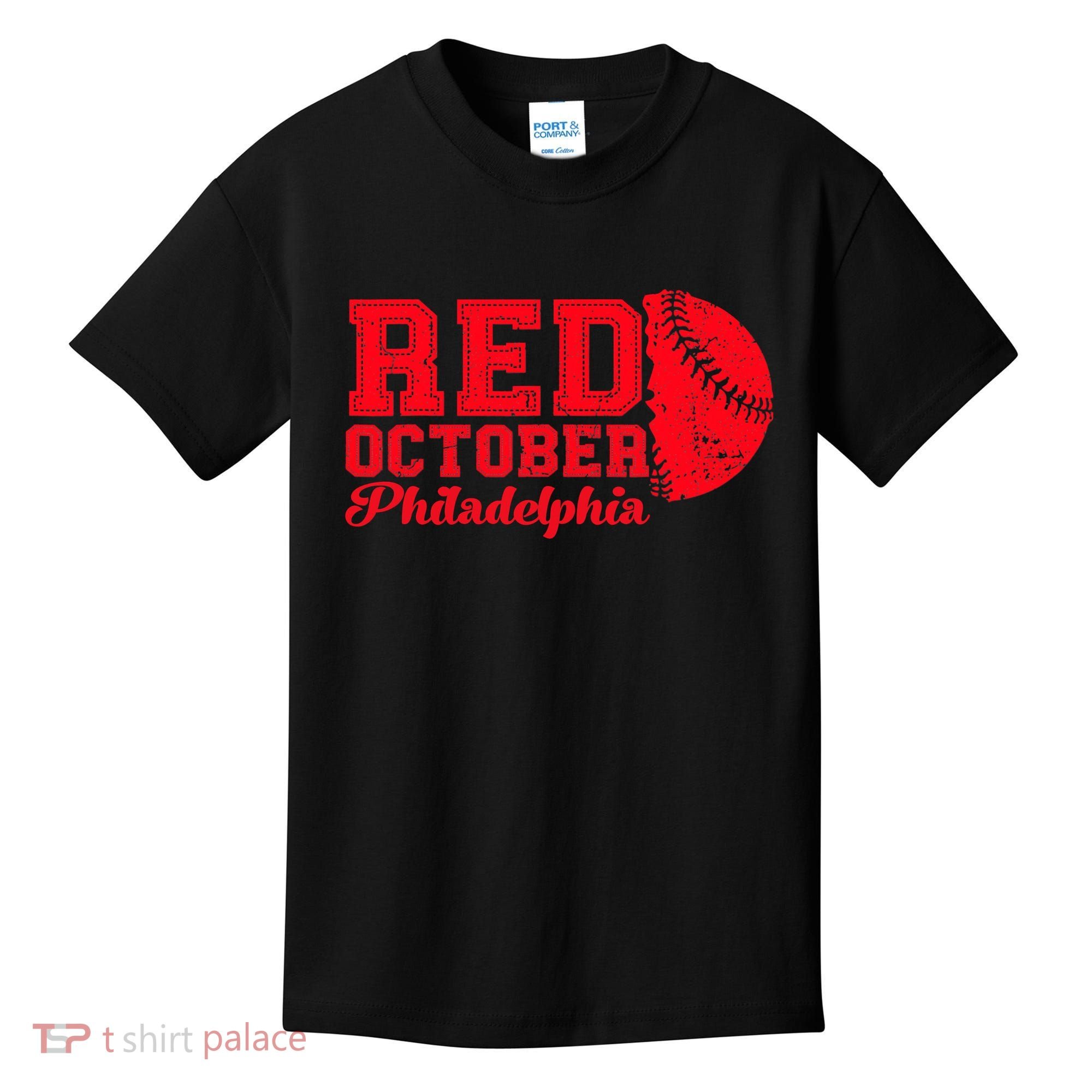 Red October Philadelphia Skyline Retro Philly Cityscap Kids T-Shirt