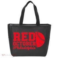Red October Philadelphia Skyline Retro Philly Cityscap Tote Bag thumb 0