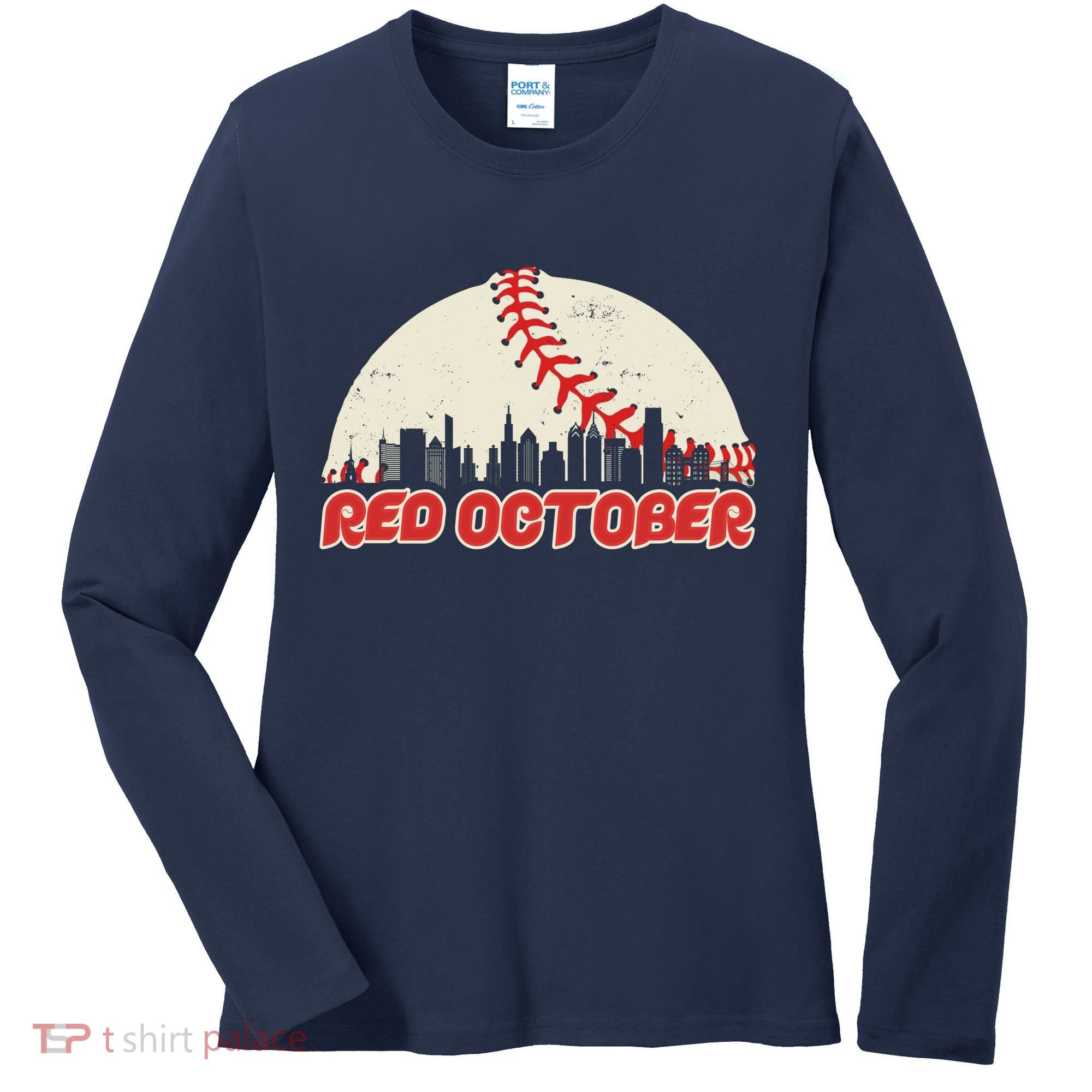 Red October Philadelphia Baseball Women's Long Sleeve Shirt
