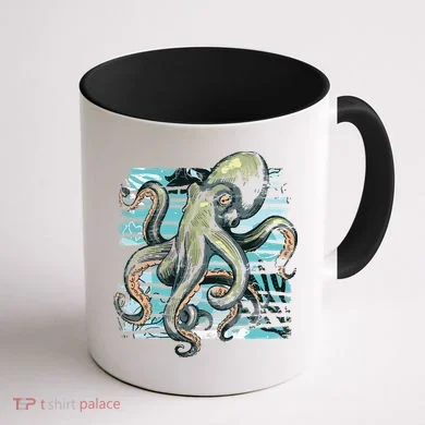 Retro Octopus Coffee Mug back