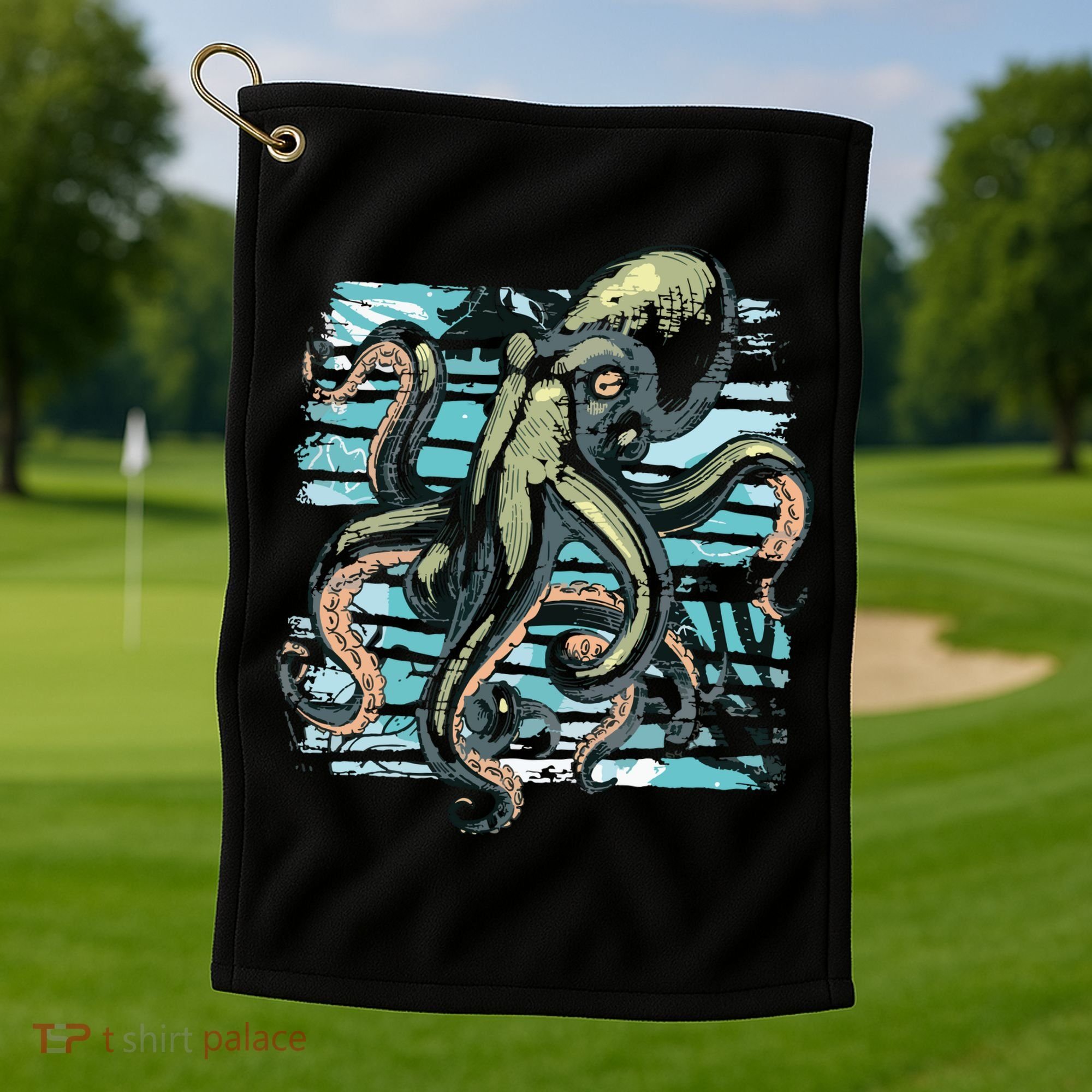 Retro Octopus Golf Towel