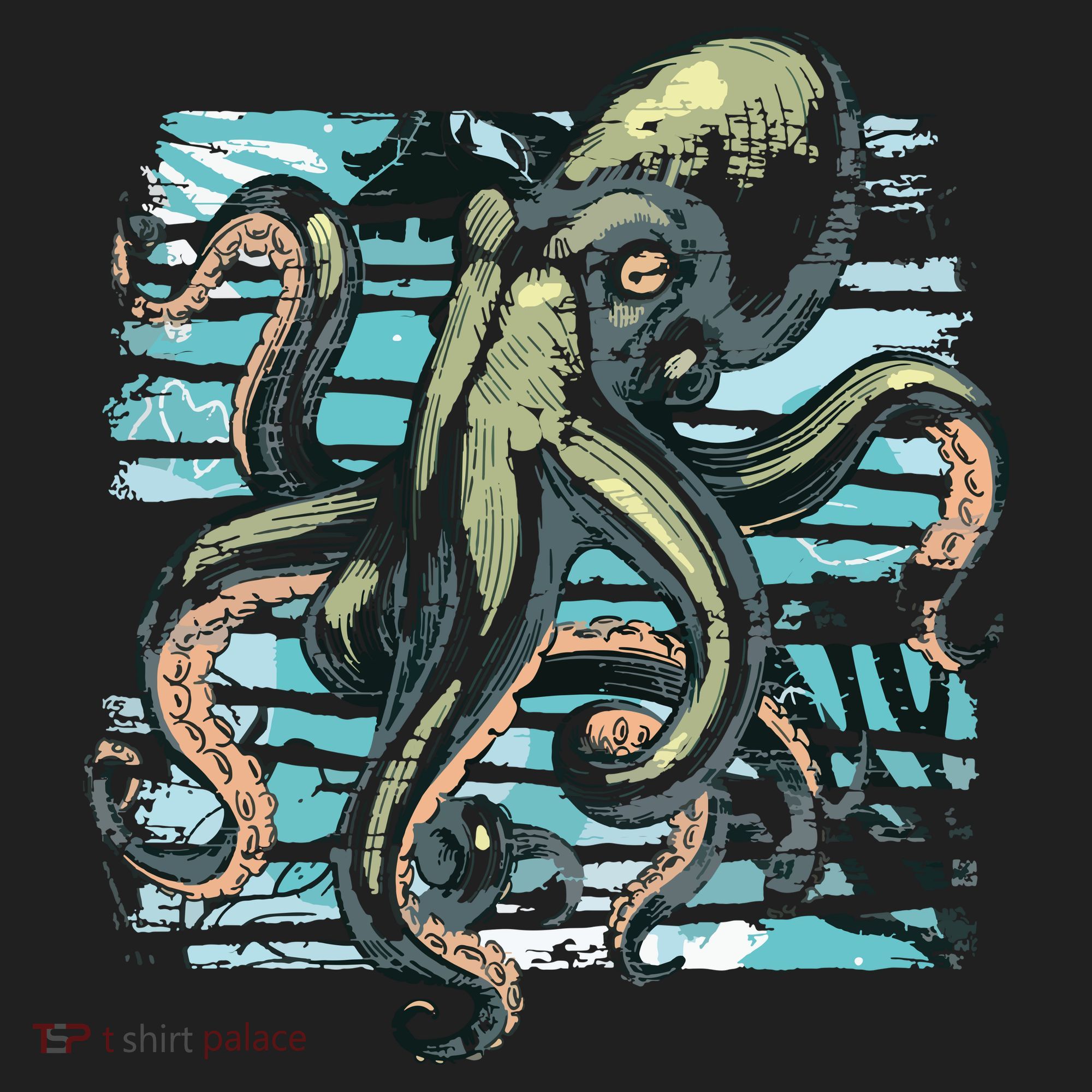 Retro Octopus Golf Towel