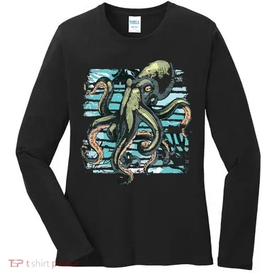 Retro Octopus Women's Long Sleeve Shirt