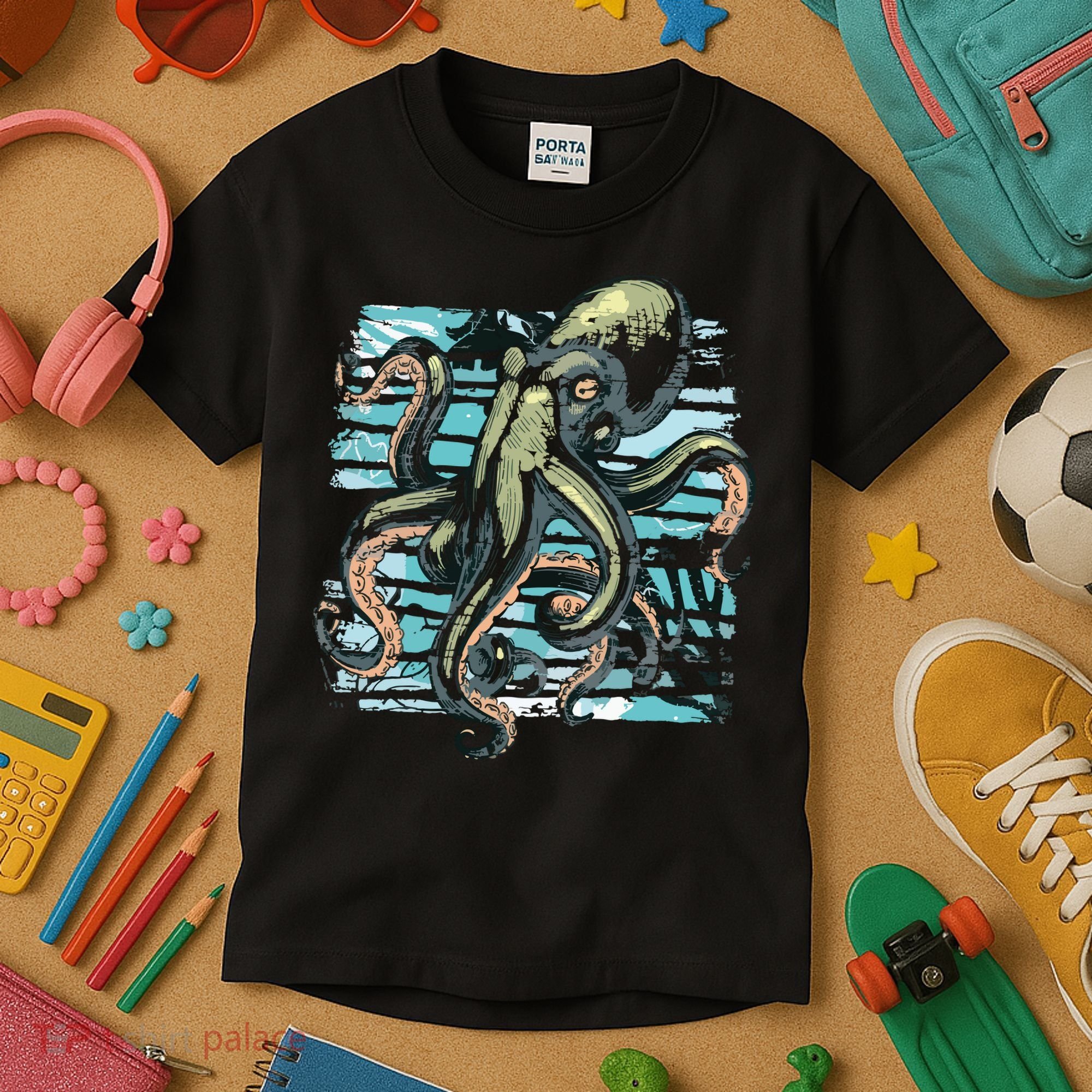 Retro Octopus Kids T-Shirt