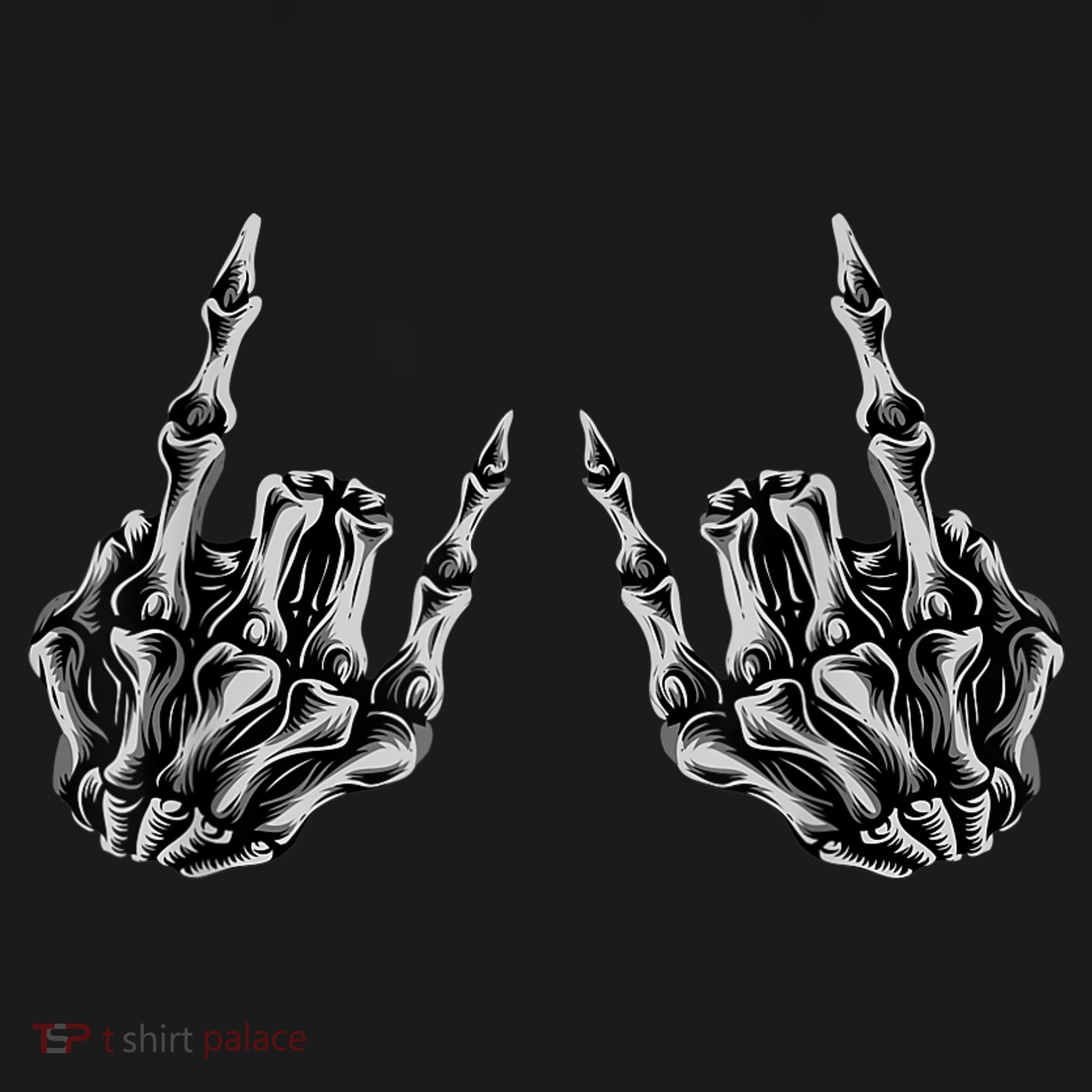 Rock On Rock Star Skeleton Hands Hoodie