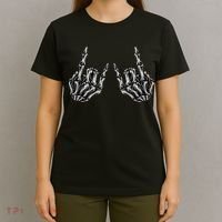Rock On Rock Star Skeleton Hands T-Shirt thumb 4