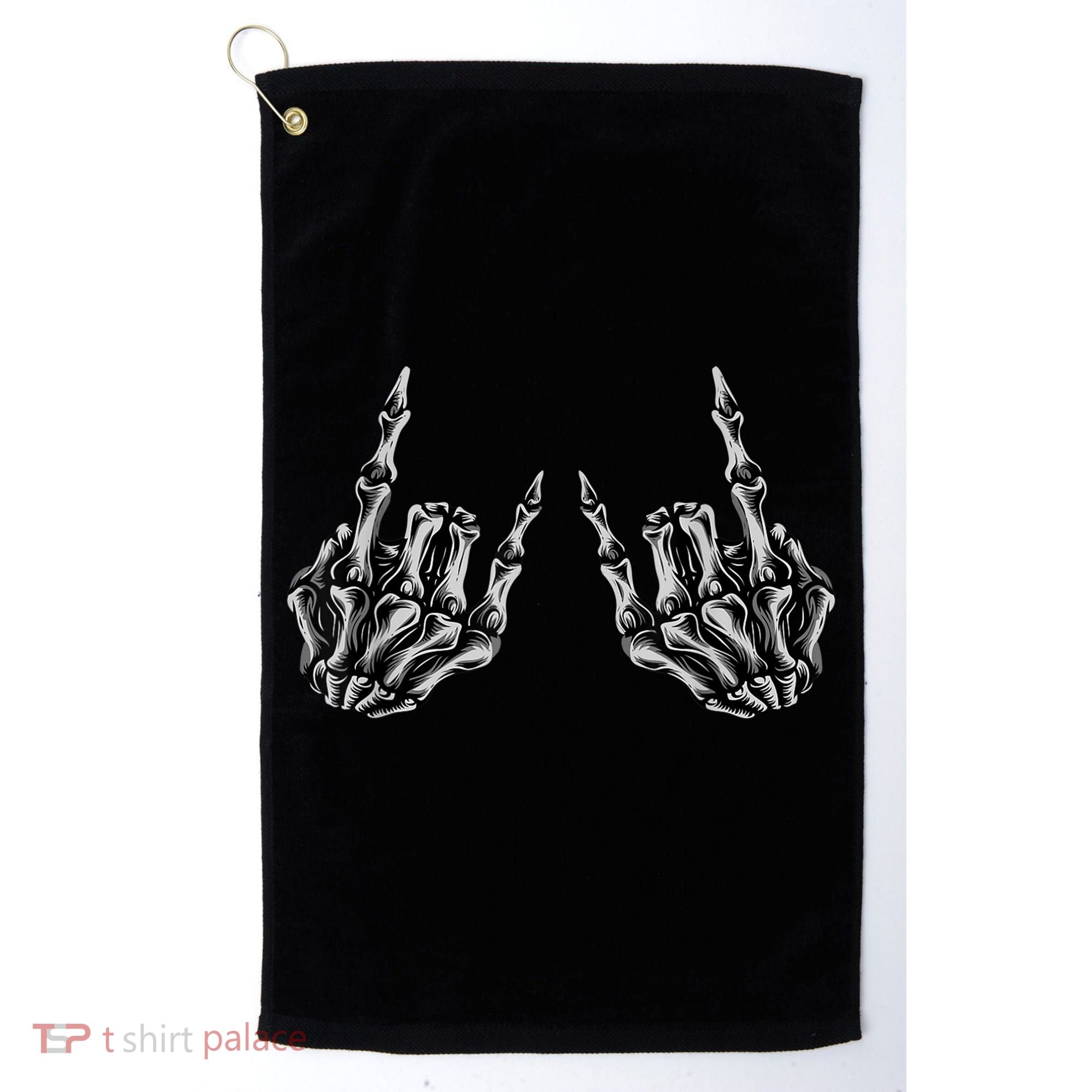 Rock On Rock Star Skeleton Hands Golf Towel