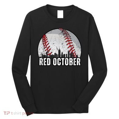 Red October Retro Vintage Long Sleeve Shirt