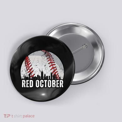Red October Retro Vintage Button