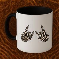 Rock On Rock Star Skeleton Hands Rock And Roll Music Vibes Meaningful Gift Coffee Mug thumb 2